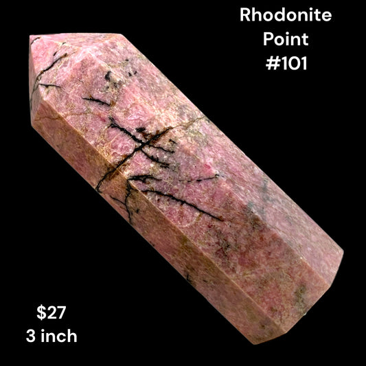 Rhodonite - Polished Points - 3 inch- 101g