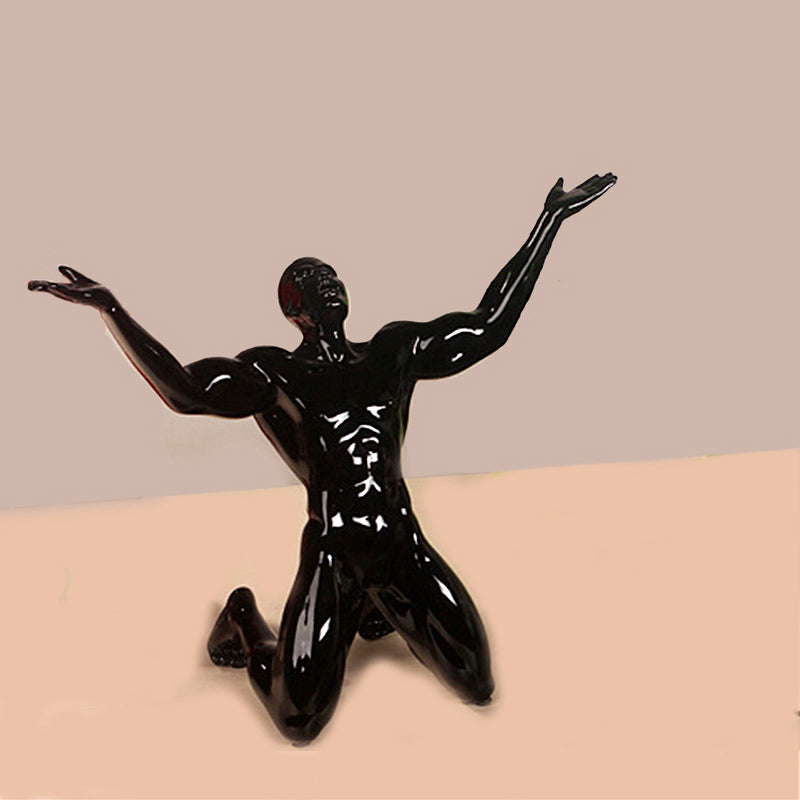 Male Figurine - Black -  Resin - 33.5x26x12cm