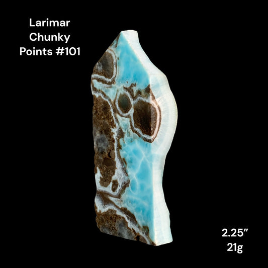 Larimar Chunky Points - 2.25 inch - 21g - Standing Polished Points