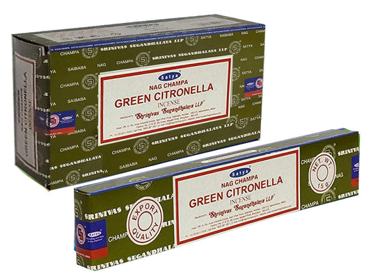 Satya Incense - Green Citronella - Box Of 12 Packs