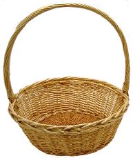 WILLOW HEAVY ROUND BASKET 12 x 5 x 14 inch handle