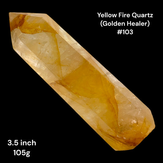 Fire Quartz Yellow - 3.5 inch - 105g - Polished Points