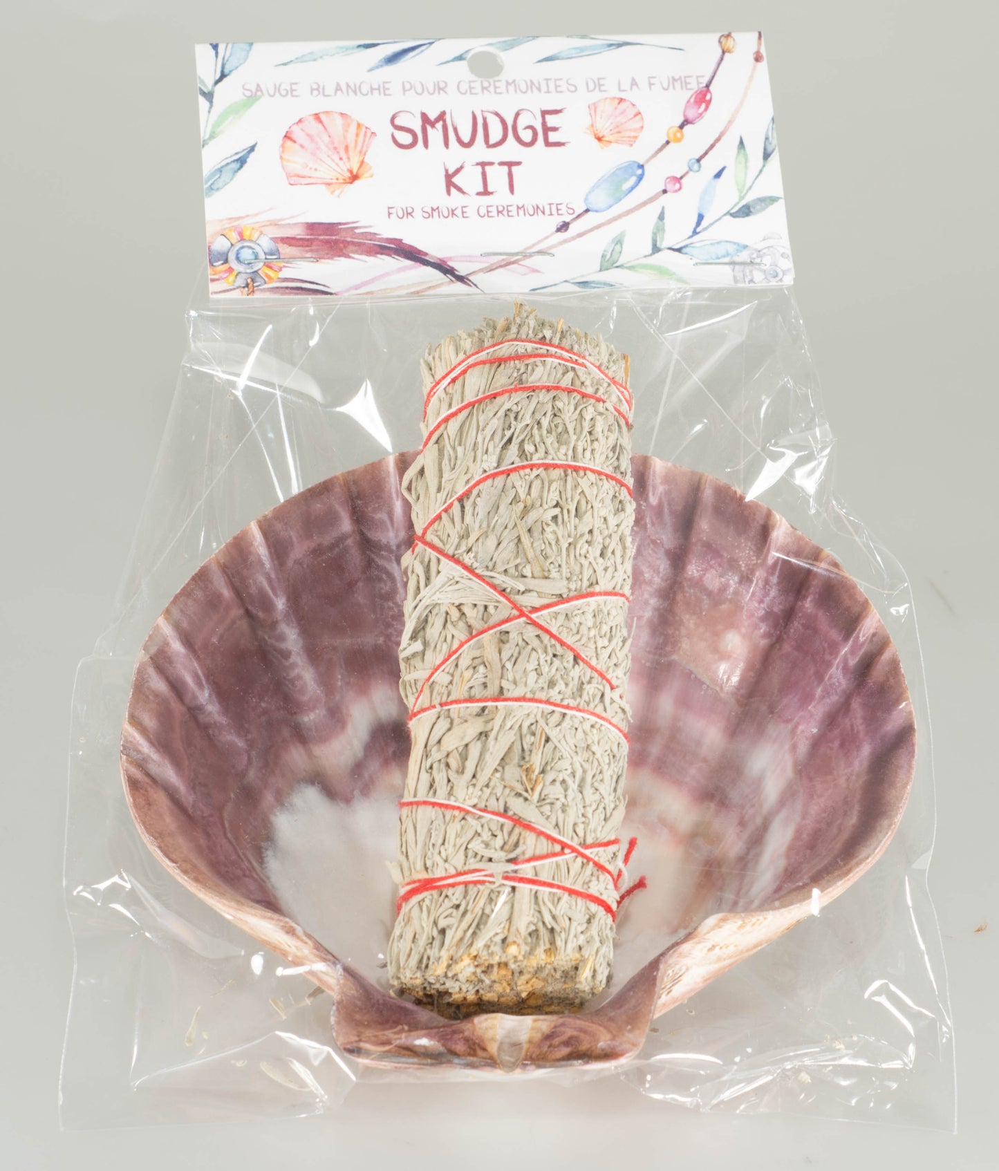 SMUDGE KIT - LIONS PAW WITH BLUE SAGE 4 inch STICK