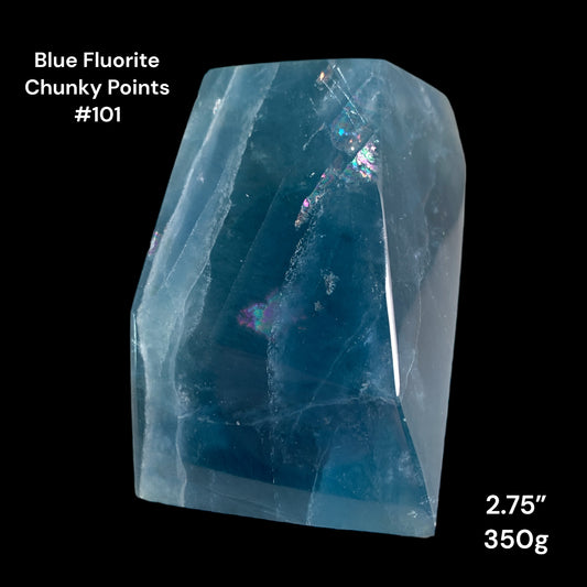 Fluorite Blue Chunky Points - 2.75 inch - 350g - Polished Points