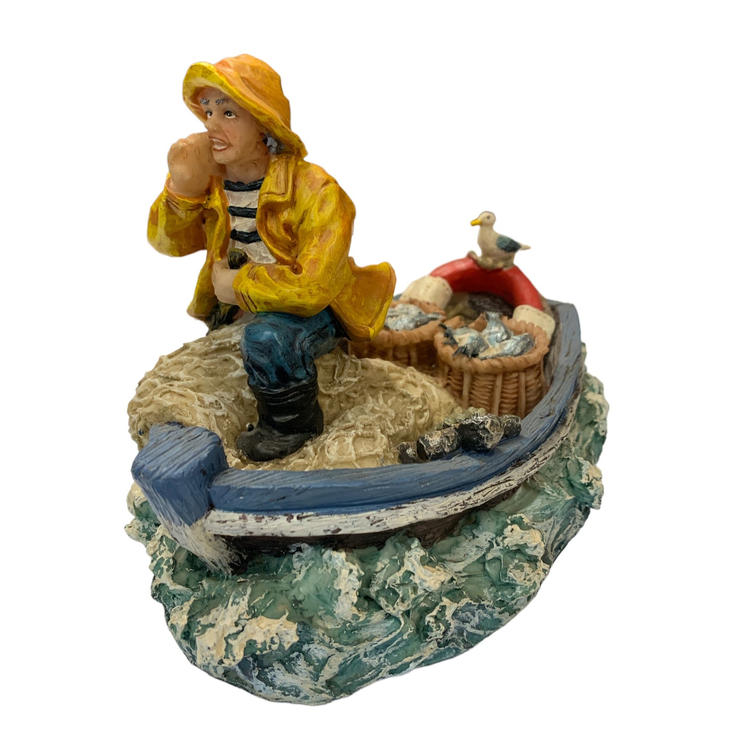 FISHERMAN IN FISHING BOAT 11 INCH