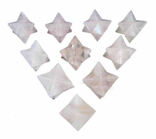 Rose Quartz Merkaba Star Stones 15-20mm - 10 Grams - India (Minimum 5) NEW121