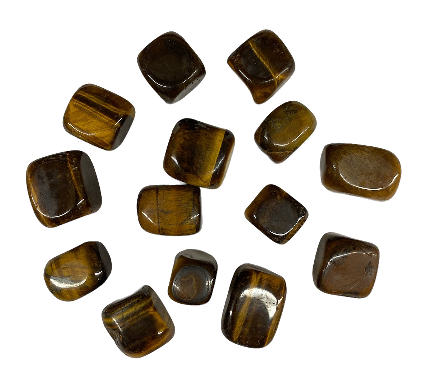 TIGER EYE Yellow Tumbled Stones - Medium 20 - 30 mm - 500 GRAMS 1.1 LB - China - believed to induce strength and willpower