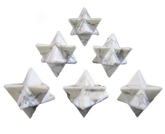 Howlite Merkaba Star Stones 15-18mm - 13 Grams - India (Minimum 5) NEW422