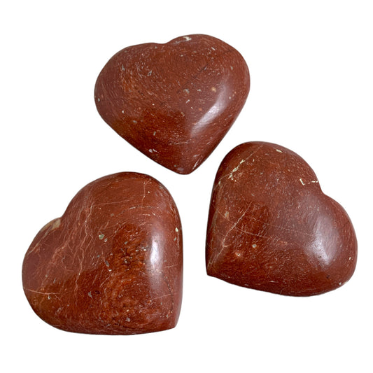 Pub Hearts - Red Jasper - Medium 50-70mm - Price per Gram - India - NEW1221