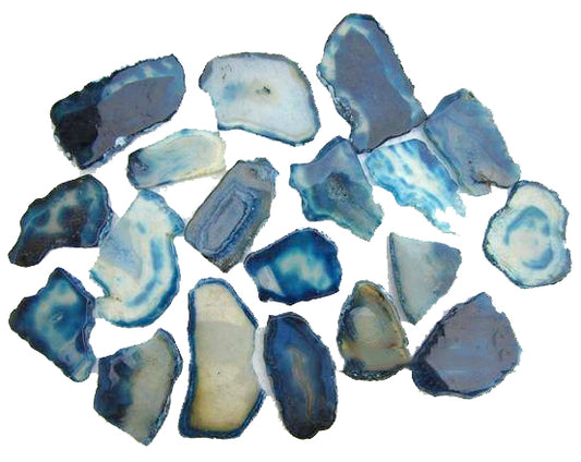 Blue Onyx Slices - Random Dyed - 2 to 4 inch 500 grams