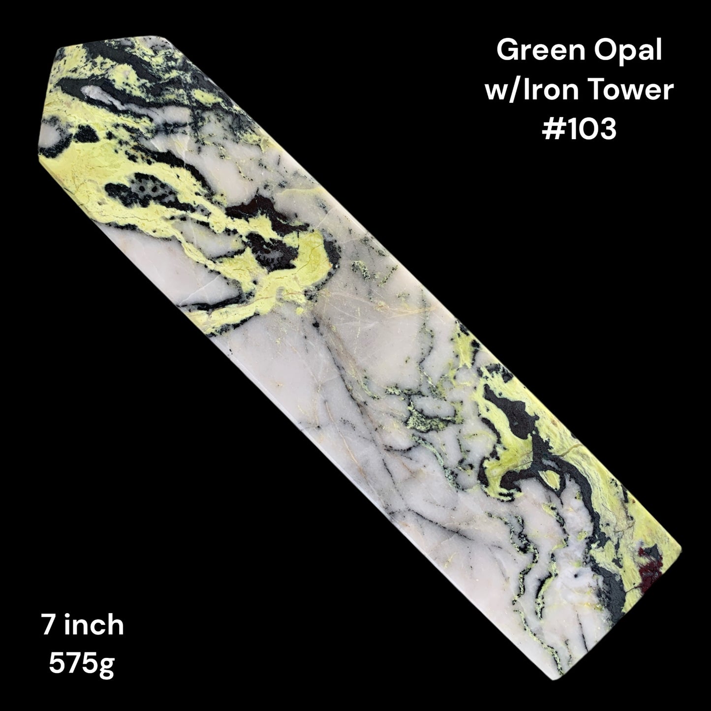 Green Opal with Iron - 7 inch - 575g - Polished Towers Points