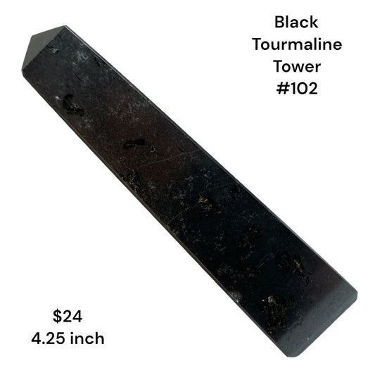 Black Tourmaline - 4.25 inch- 119g - Polished Towers