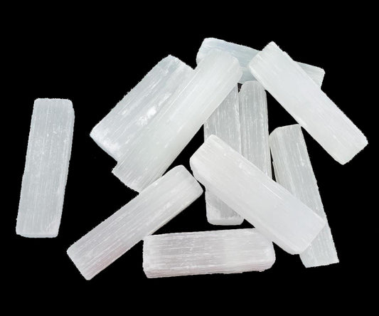 SELENITE Unpolished Raw Wands Sticks 2 inch approx - 1 LB. - India - NEW821