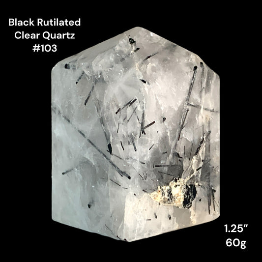 Black Rutilated Quartz Chunky Points - 1.25 inch - 60g - Polished Points