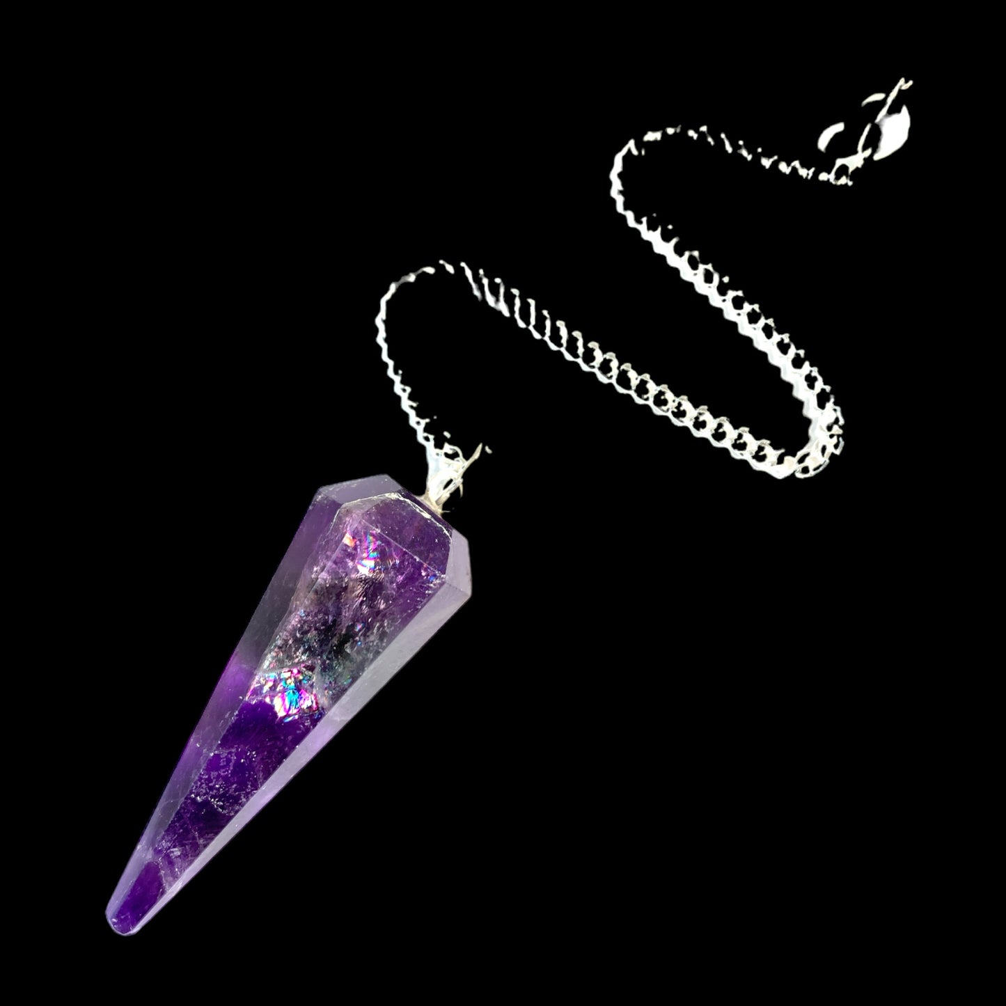 Brazilian Amethyst 6 Facet Pendulum - 35-40mm 25g - India