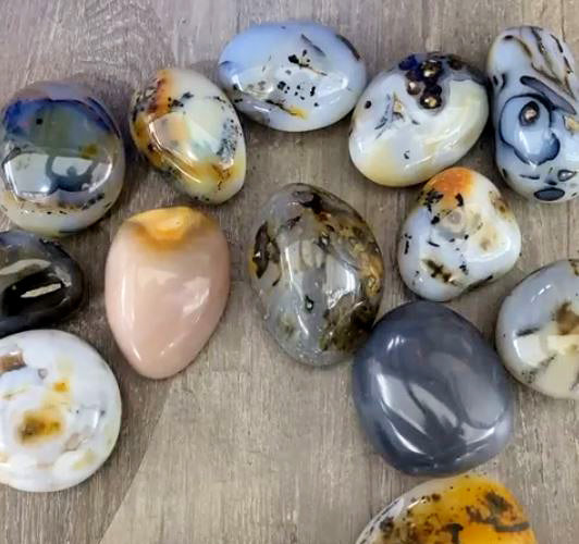 Agate Palm Stones - 50 - 70 mm - Price per gram - China