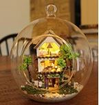 Blown Glass Flat Bottom Bottle Terrarium 10 cm