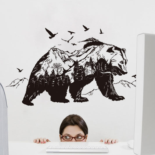 Bear Design Wall Sticker - Adhesive Backing - 
 122x 68cm - 48x26.75 inch - NEW222