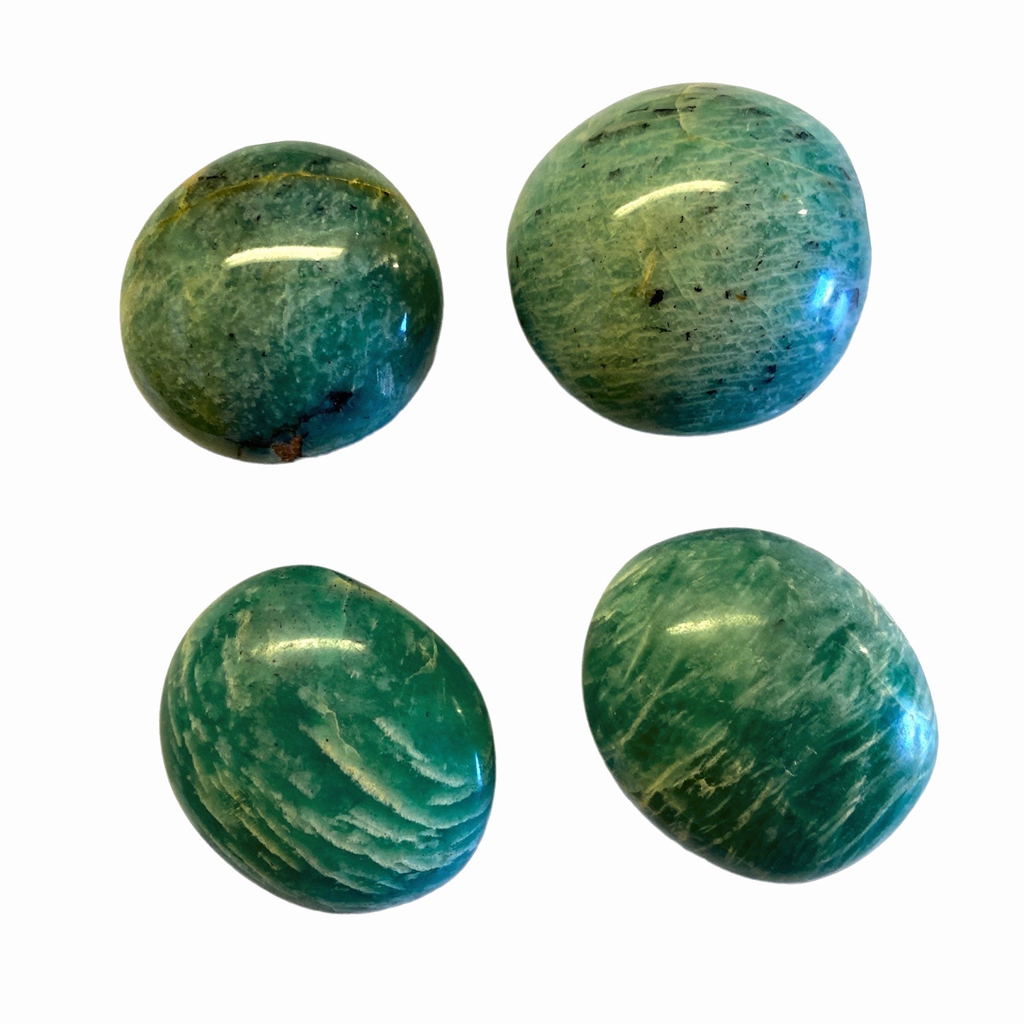 Amazonite Green Palm Stones - Large 2.5x2 inch - 30 - 40 mm - Prix par gramme - Chine - NEW722