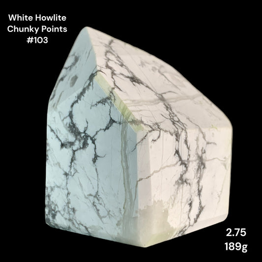 White Howlite Chunky Points - 2.75 inch - 189g - Polished Points