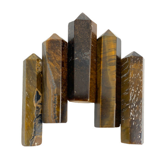 Tiger Eye - 30-40mm - Single Terminated Pencil Points - (retail purchase as singles, wholesale min order 5) - NEW1221 - India