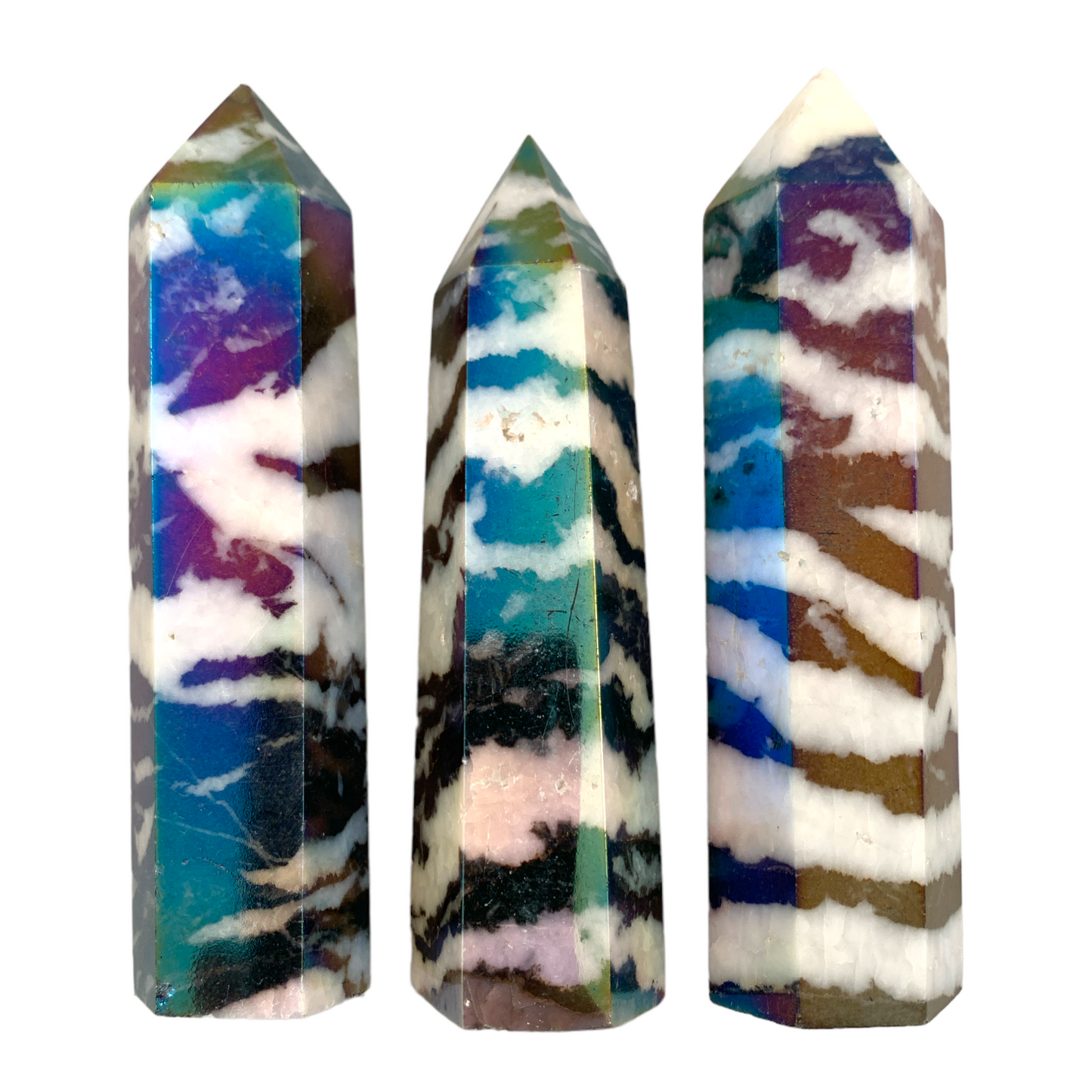 Zebra Jasper Polished Aura Points - 4 inch - Price per gram - NEW722