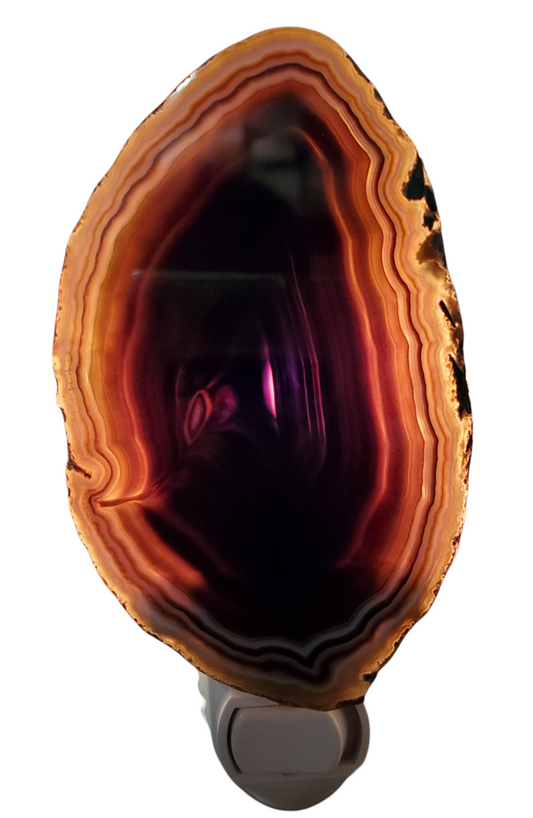 AGATE NIGHT LIGHTS - Black - 3.15 inch + Slice - Loose no packaging