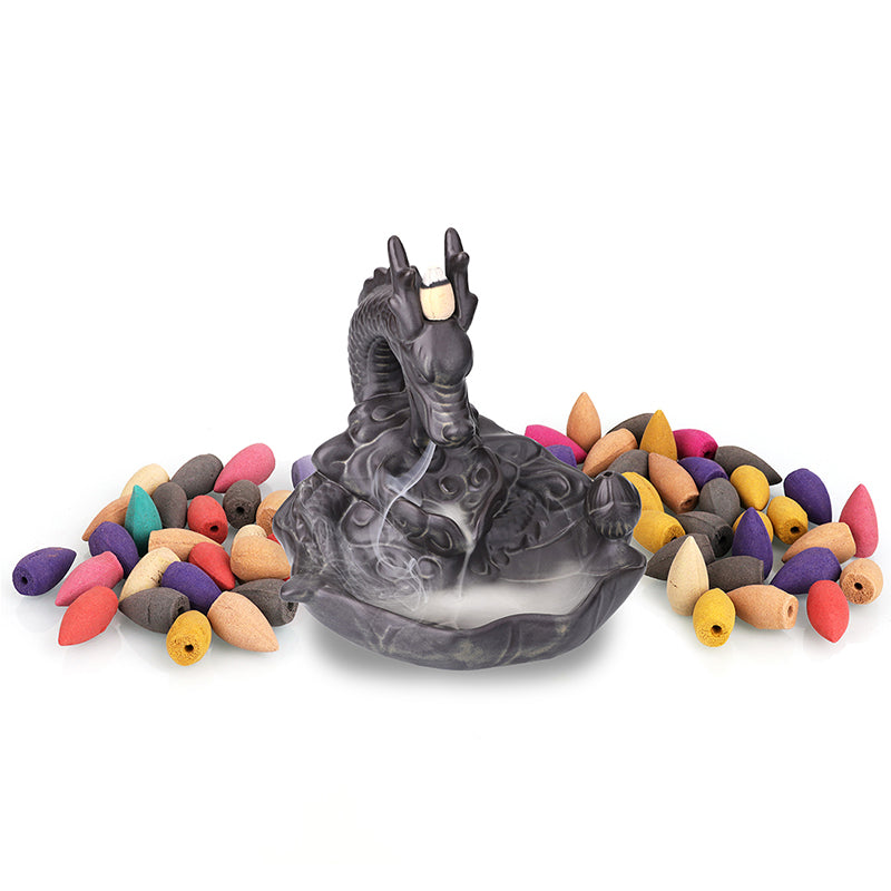 Dragon Backflow Incense Holder, with 50 pieces of Backflow Incenses