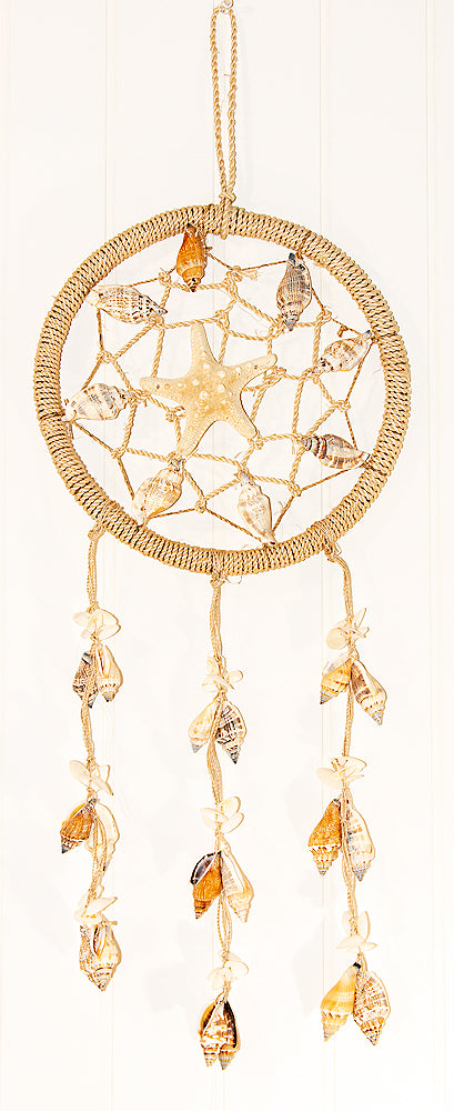 DREAM CATCHER - HORNED STAR & SHELLS 26 L x 11 Dia.