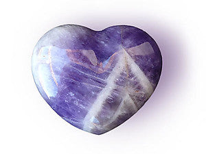 Banded AMETHYST DECORATIVE HEART - Medium - 90 grams - Madagascar