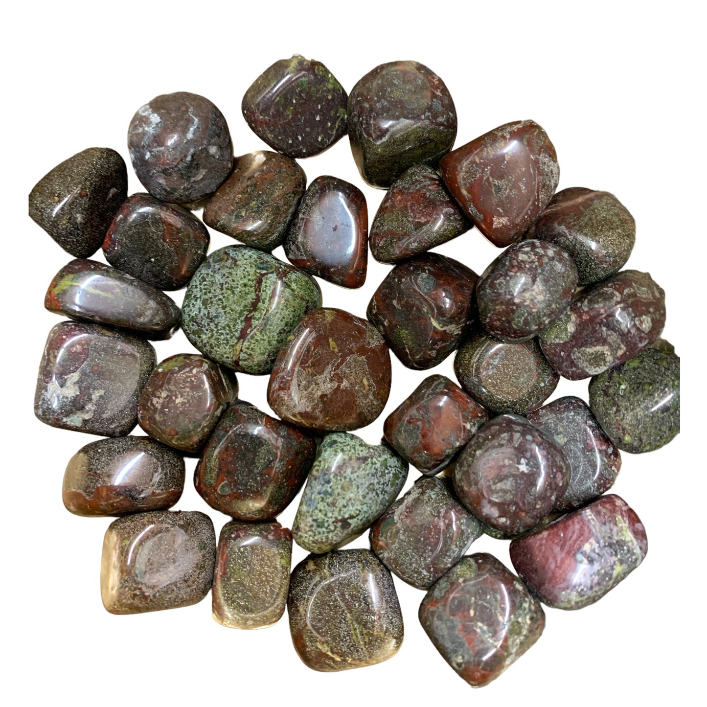 Bloodstone Tumbled Stones - Medium 25 - 35 mm - 500 grams - India - NEW1222