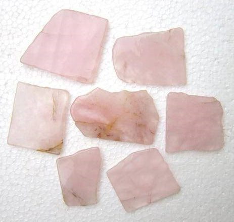Rose Quartz Slices - Assorted Sizes 2 to 4 inch 500 grams - Free Hand Polished