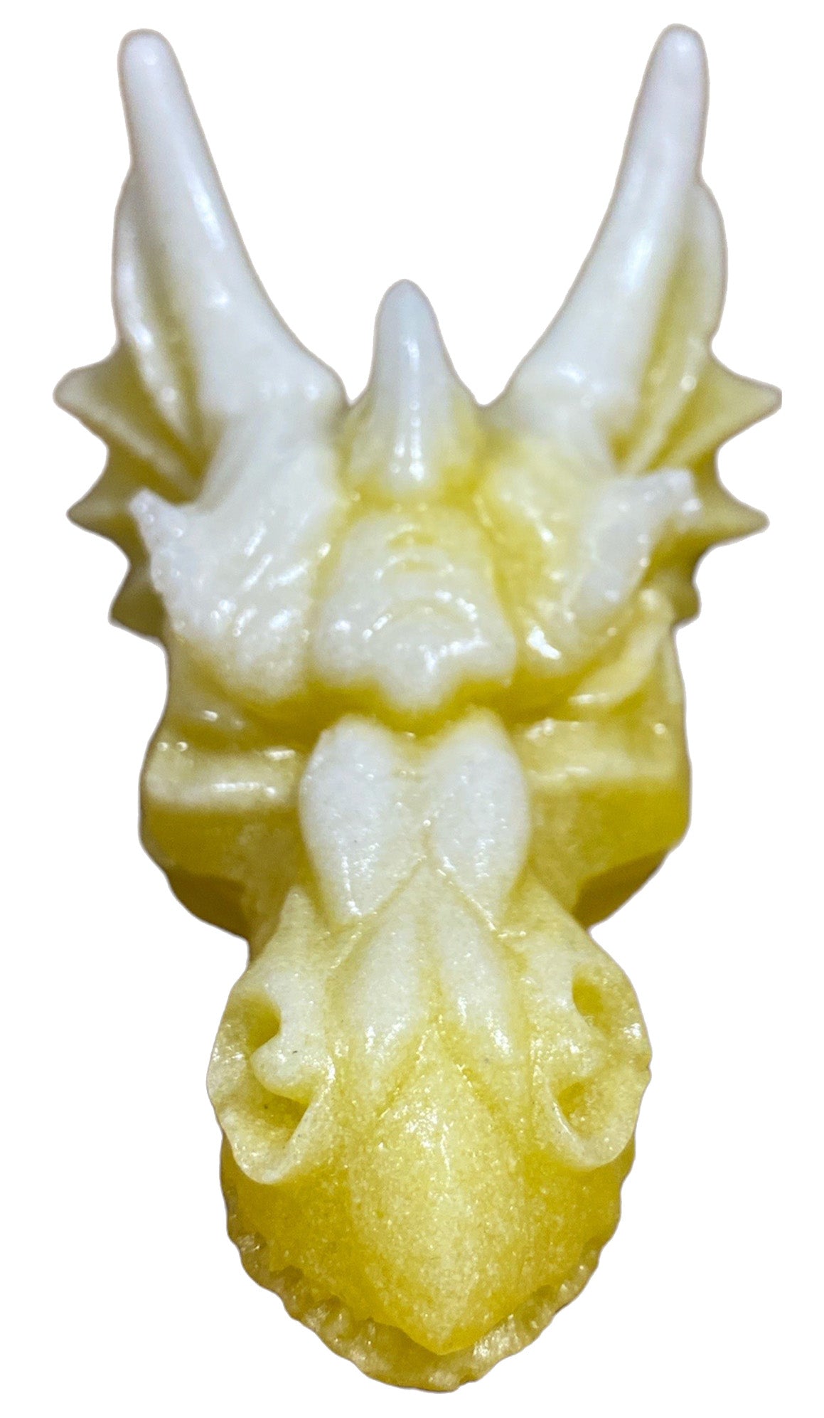 Tête de dragon - Résine lumineuse jaune - 3,5 x 2,5 pouces - Chine - NEW1022