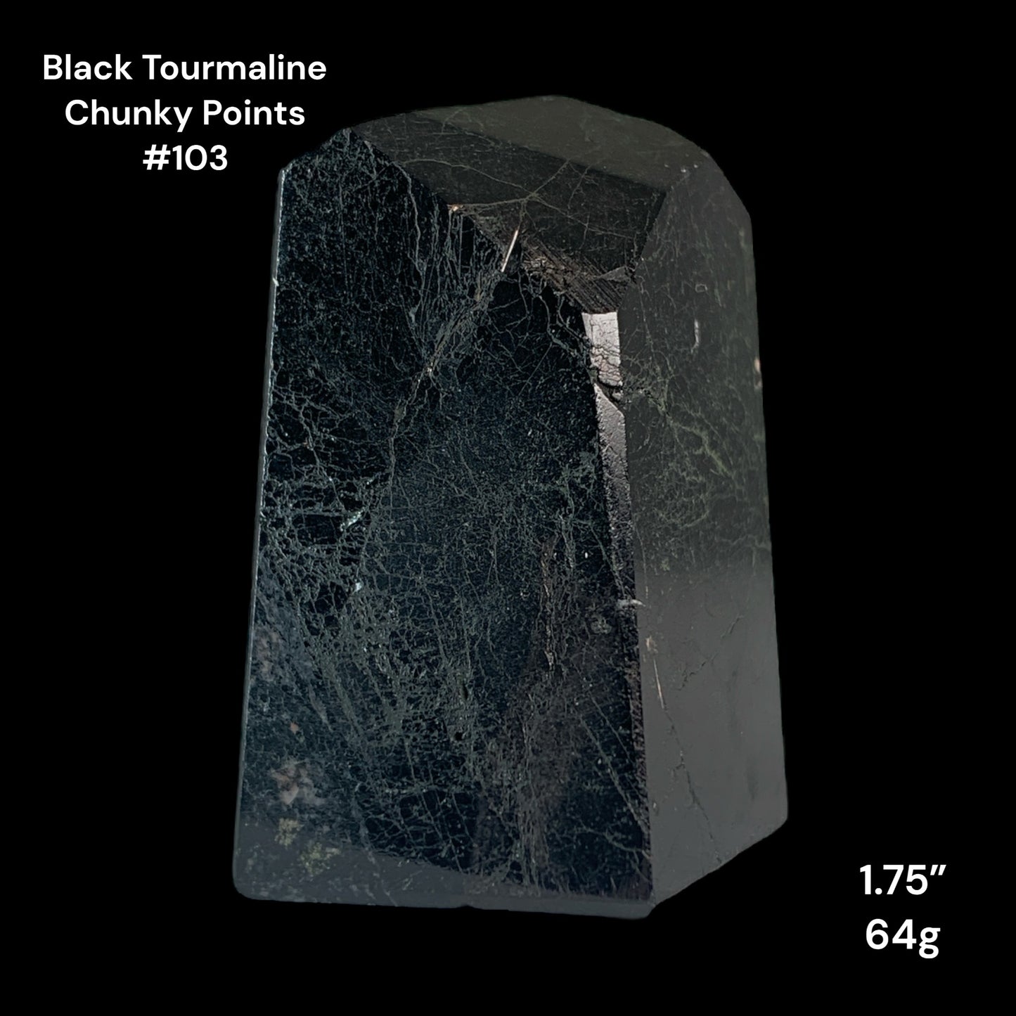 Black Tourmaline Chunky Points - 1.75 inch - 64g - Polished Points