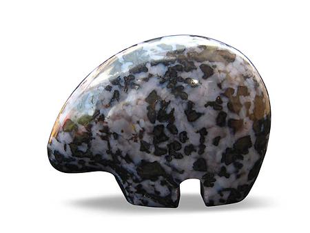 Ours Abstrait - Indigo Gabbro - Rare Sculpture de Madagascar