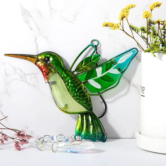 Cintre K9 en cristal avec colibri en fer rouge vert bleu - 45 cm de long - Chine - NEW922