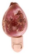 SEAHORSE CARVED COWRIE NIGHTLIGHT