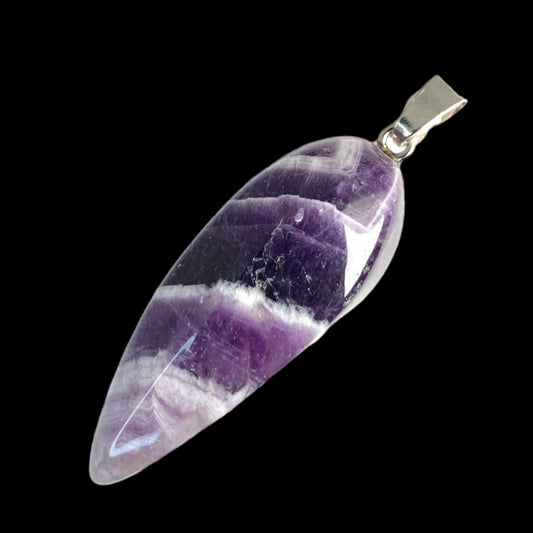 Amethyst Pendant or Pendulum - No Chain - with Platinum colour plated bail.