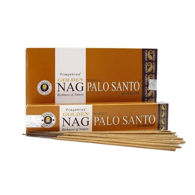 Encens doré Nag Palo Santo - Boîte de 12 paquets de 15 g - NEW421