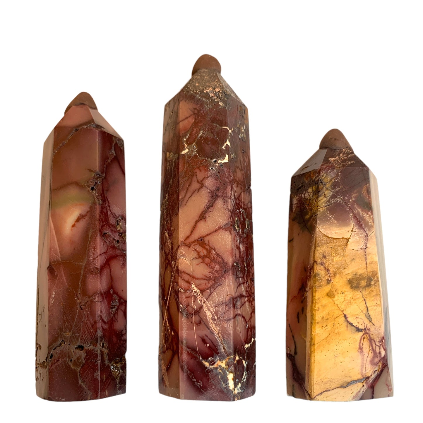 Mookite Polished Points - 3 - 5 inch - Price per gram per piece - B2B ordering 1 = 1 Point so we charge Ex. 100g = $15 each - NEW622 - Nurturing stone that supports and sustains during times of stress