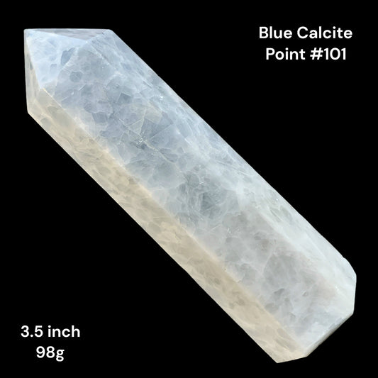 Blue Calcite- 3.5 inch - 98g- Polished Points
