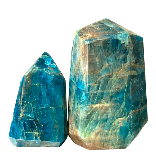 Pointes CHUNKY naturelles polies à l'apatite bleue - 45-65 mm (10-15 pièces par kg) - Prix par gramme - NEW921