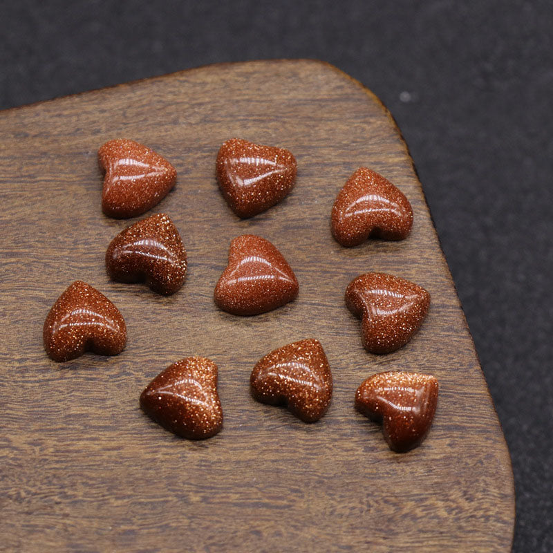 Polished Cabochon Heart - 10mm 5g - Goldstone - NEW221