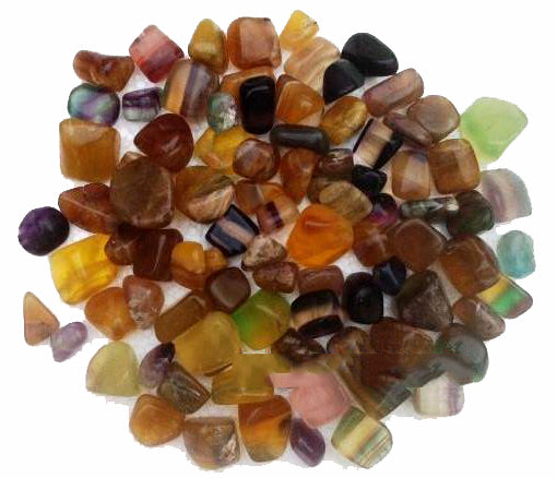 Multi FLUORITE Tumbled Stones - Medium 20 - 35mm - 500 GRAMS 1.1 LB - India