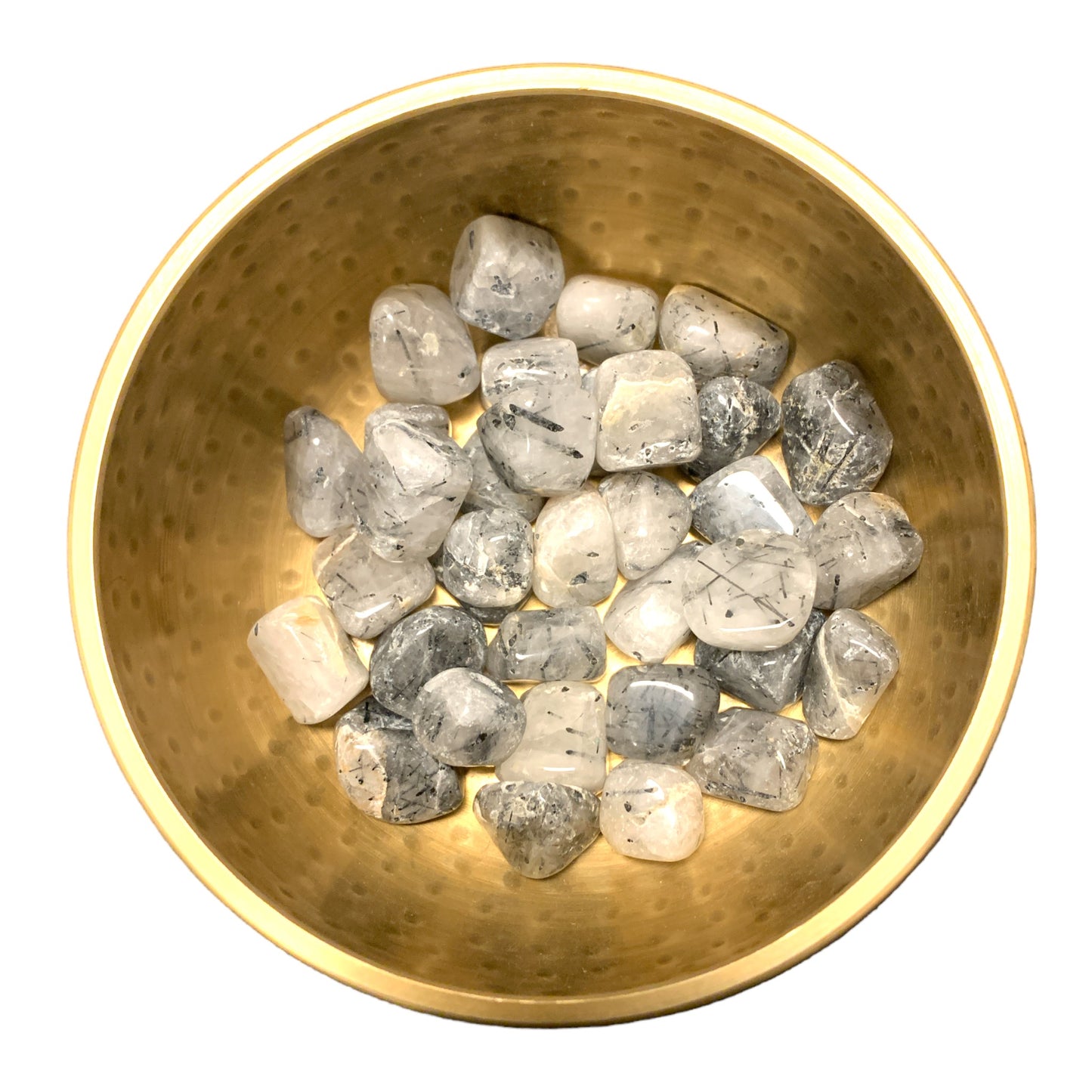 Black Rutilated Quartz Tumbled Stones - Medium 20 - 25 mm - 500 grams - India