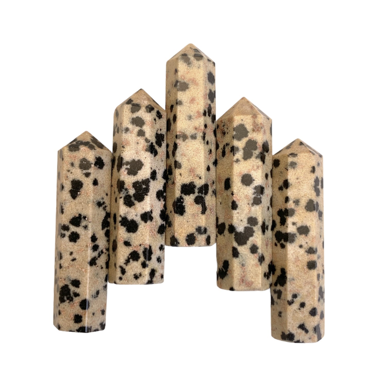 Dalmatian Jasper - Pointes de crayon à terminaison simple 35 mm - 5 grammes - Inde - commande par 5 - NEW1221