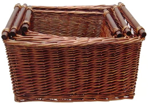 WILLOW  RECT STORAGE BASKET BROWN  15x12x9-5