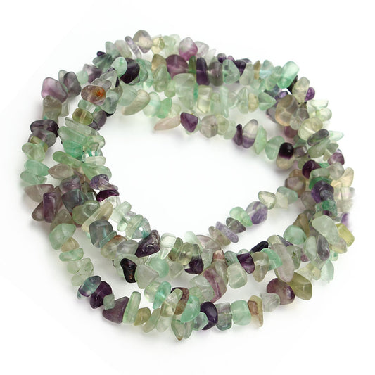 Pépites de perles de fluorite colorées - 5-8 mm - Trou 1,5 mm - Fil de 30 pouces de long - NEW920