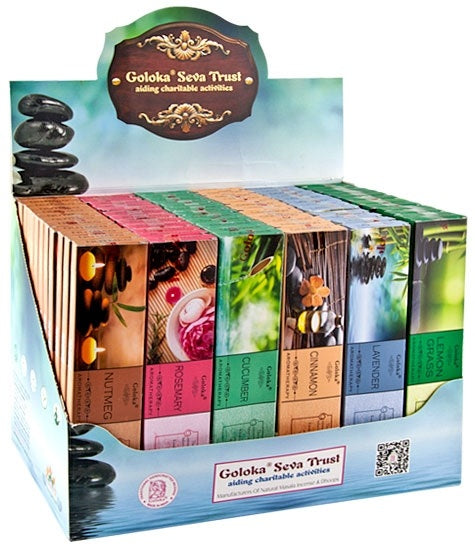 Ensemble de présentoir d'encens Goloka Aromatherapy Series - 72 paquets - IDP106