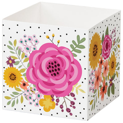 Wildflower Garden Square Party Favor Gift Box - 3 3/4 x 3 3/4 x 3 3/4 pouces de profondeur (commande par 6)